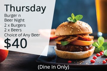 Thrusday Burger n Beer Night